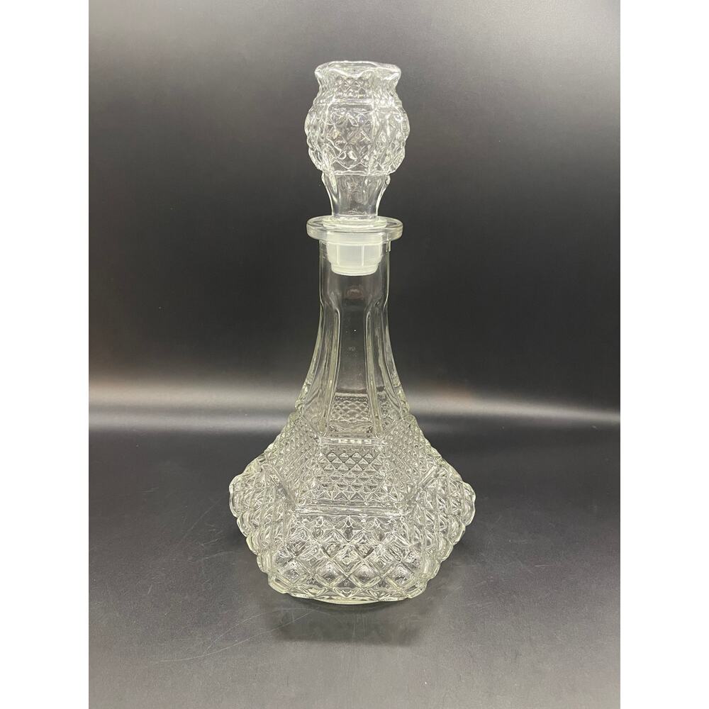 Vintage Wexford Clear Cut Glass Liqueur Decanter with Stopper